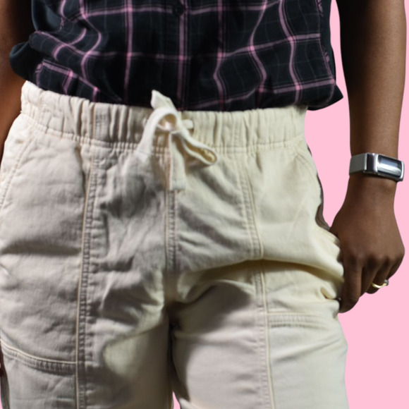 Aerie Me Day Pants Tan Khaki Tie Waist Wide Leg Flare Cotton Soft Relaxed Small - Picture 4 of 14